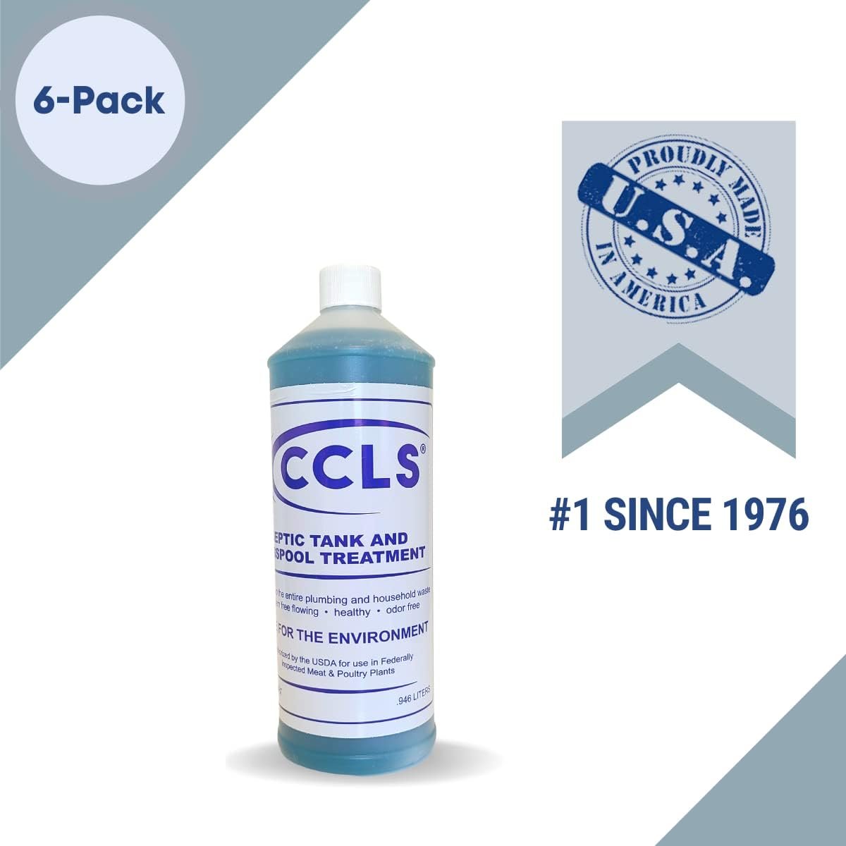 CCLS Septic Tank and Cesspool Treatment Additive/Organic Enzyme Producing Bacteria/Non-Toxic/Non-Hazardous/Non-Corrosive (6-Quarts)