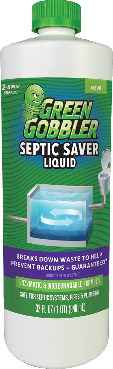 Green Gobbler Septic Tank Treatment Liquid | Natural Enzymatic  Biodegradable Formula | Safe for Septic Systems, Pipes  Plumbing | 2 Month Supply
