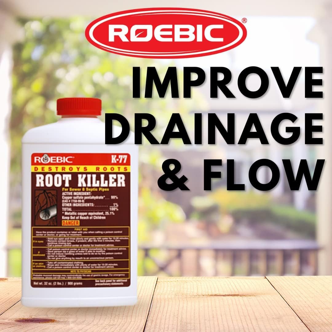 Roebic K-77 Root Killer for Sewer and Septic Systems, Clears Pipes and Stops New Growth, Safe for All Plumbing