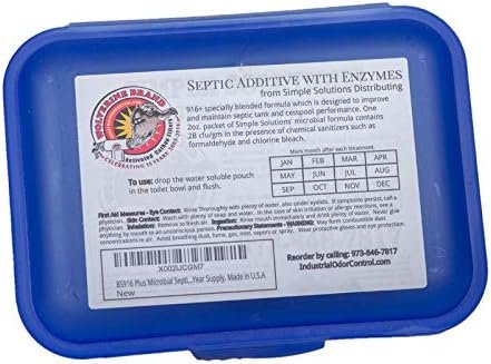 Simple Solutions Distributing BS916 Plus Microbial Septic Treatment Easy Flush Live Bacteria Packets with Enzymes - 1 Year Supply. Made in U.S.A